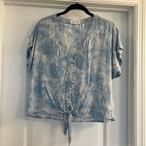 Tropical Tie Front Top